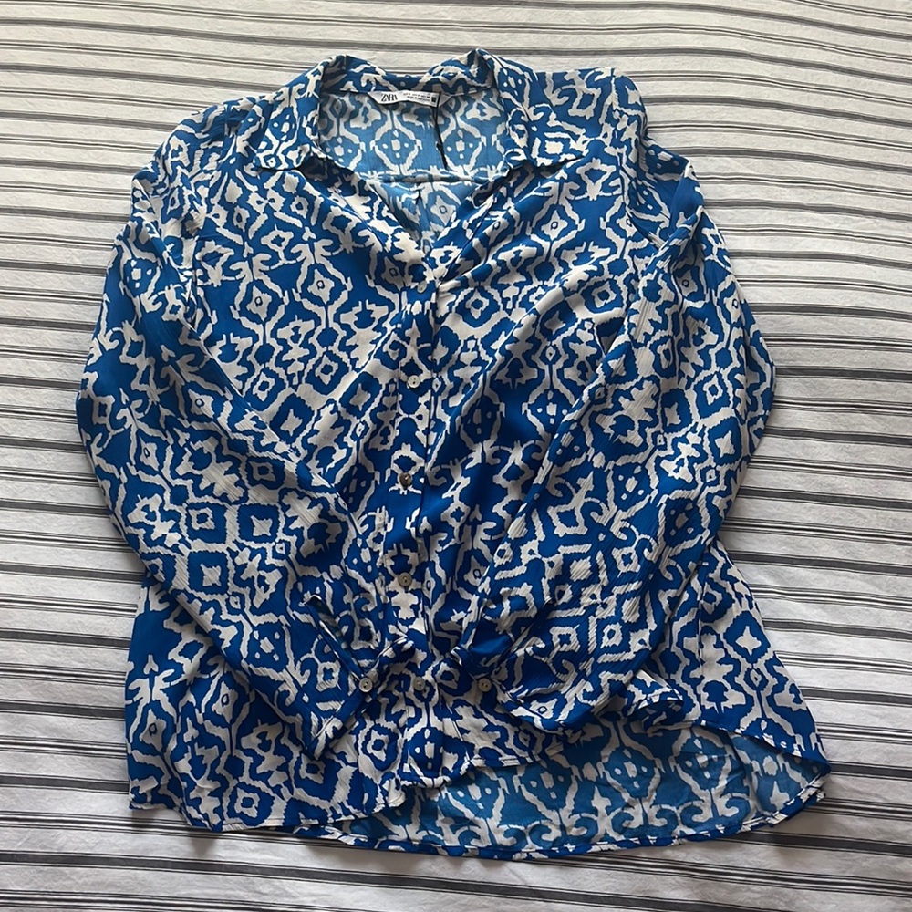 Blue Zara blouse NWOT
